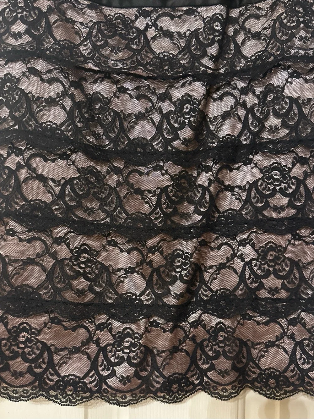 Dalia Black Lace Overlay A-Line Skirt